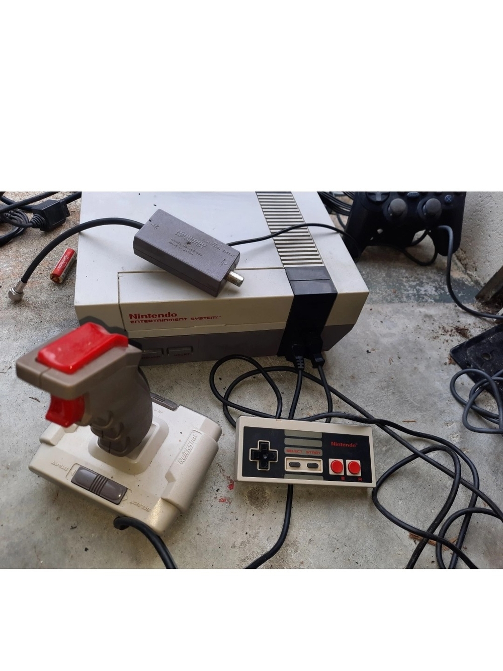 Nintendo NES Classic Console with Gray Body and Red Accents Controller